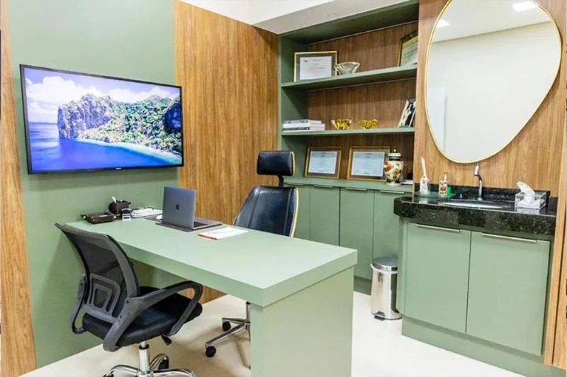 Sala de atendimento e conversa com o paciente