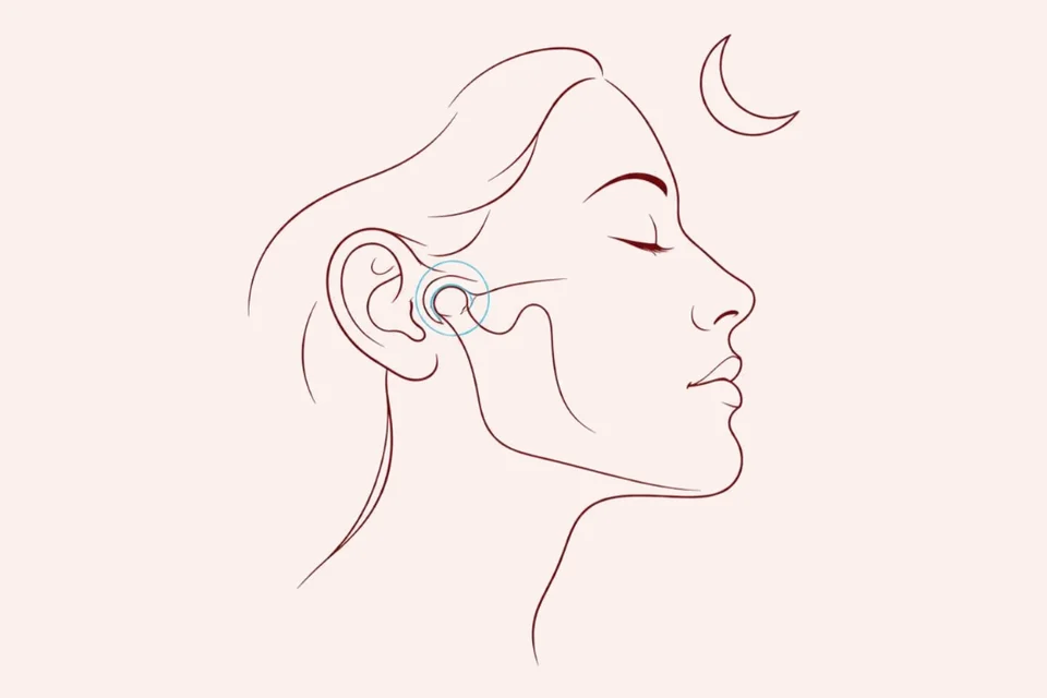Ilustração de dtm, dor orofacial e sono