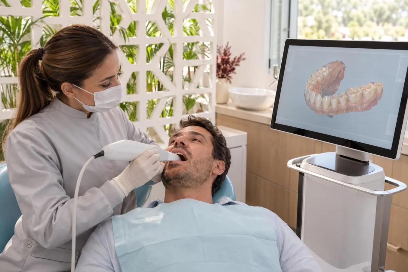 Escaneamento intraoral no consultório da Rahal